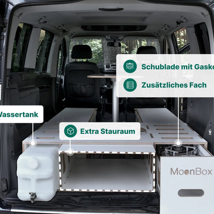 Moonbox Campingbox mit Tisch Van/Bus 119cm Weiß Moonbox