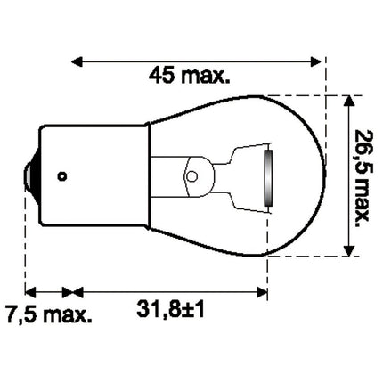 2 Jahn Glühlampe Ba15s 12V.21W 1009 SB1321