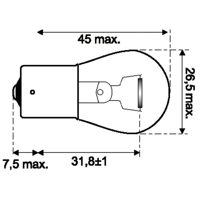 Philips Glühlampe 12V 21W BA15s - 12498 - 1 - Stück Philips