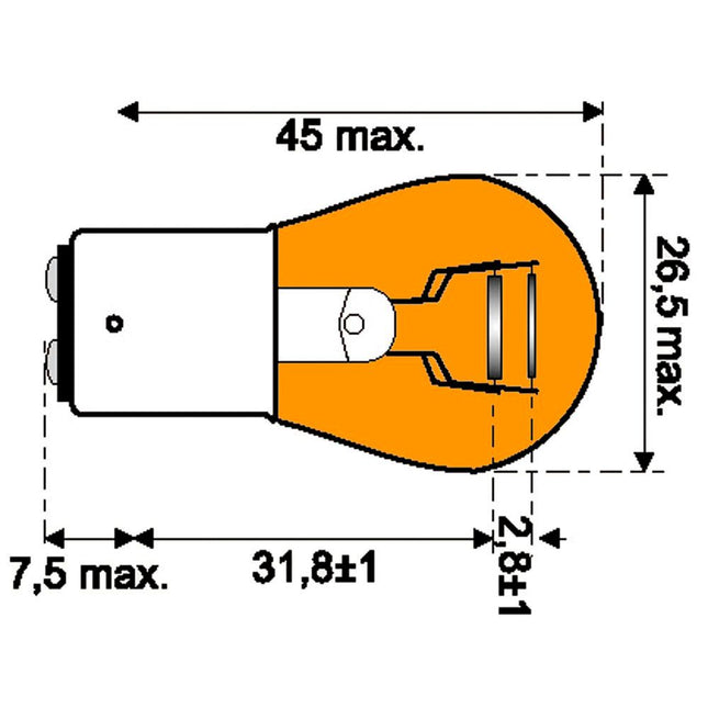 Jahn Glühlampe 12V 21/5W amber BAY15d - 1334 - 1 - Stück Jahn