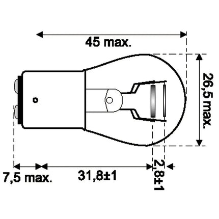 Glühlampe 12V 23/8W BAY15d - 93 - 1 - Stück Diverse