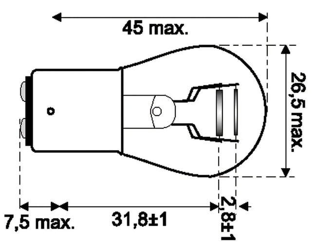 Jahn Glühlampe BAY15d 12V 21/5W - 1 - Stück Jahn