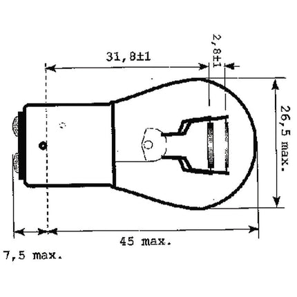 Philips Glühlampe 12V 21/4W BAZ15d - 12594 - 1 - Stück Philips