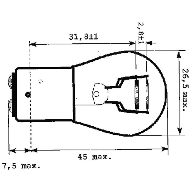 Philips Glühlampe 12V 21/4W BAZ15d - 12594 - 1 - Stück Philips