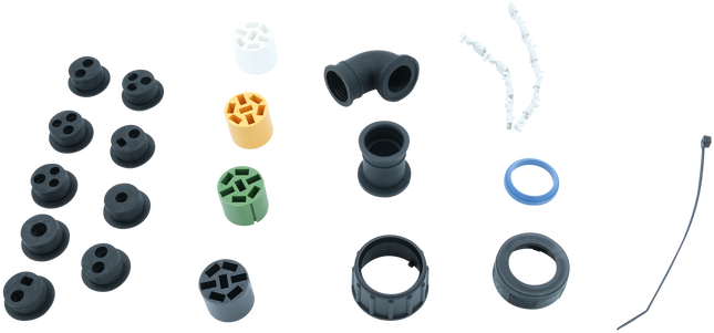 Stecker-Set 7-pol. ASS1+2 gelb / grün / weiss / schwarz