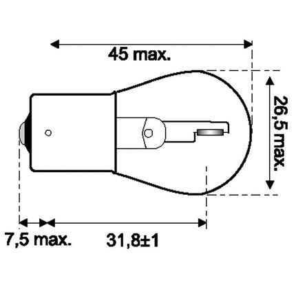 Jahn Glühlampe BA15s 12V 25W - 1361 - 1 - Stück Jahn