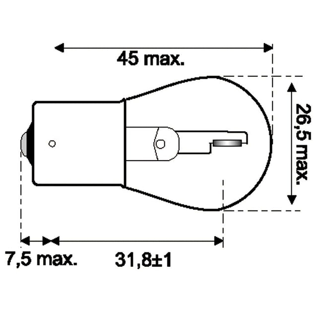 Jahn Glühlampe BA15s 12V 25W - 1361 - 1 - Stück Jahn