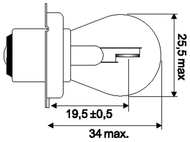 Jahn Glühlampe, 6 V, 15 W, P26s - 1364J - 1 - Stück Jahn