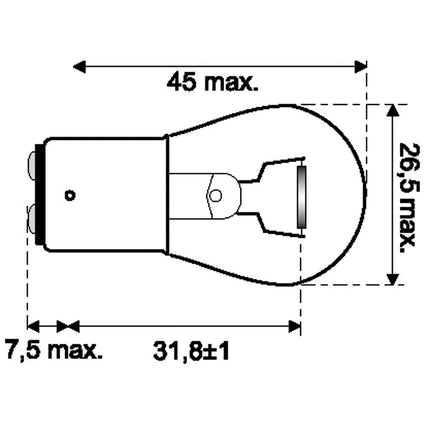 Jahn Glühlampe BA15d 12V 21W - 1371 - 1 - Stück Jahn