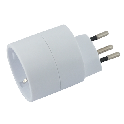 Reiseadapter asymmetrisch, Stecker Typ 12 / Dose Schuko