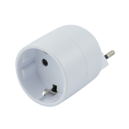 Reiseadapter asymmetrisch, Stecker Typ 12 / Dose Schuko