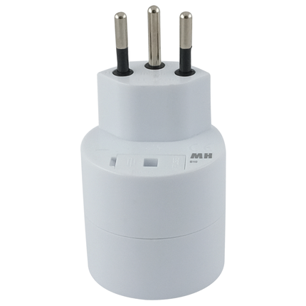 Reiseadapter asymmetrisch, Stecker Typ 12 / Dose Schuko