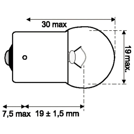 2 Jahn Glühlampe Ba15s 12V.5W 1011 SB1401