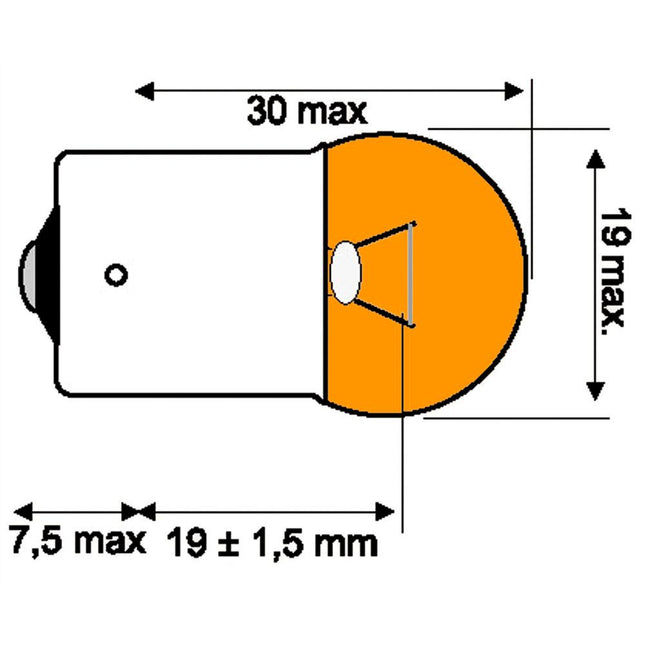 Philips Glühlampe, 12 V, 10 W, Gelb **BAU15s** - 12093 - 1 - Stück Philips