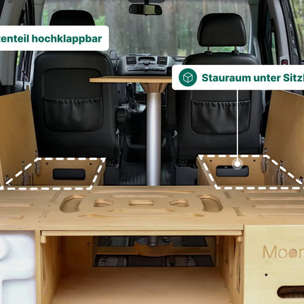 Moonbox Campingbox mit Tisch Van/Bus 124cm Natur Moonbox