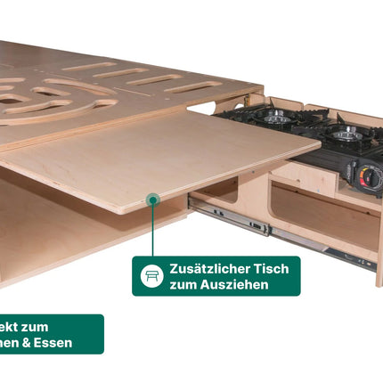Moonbox Campingbox mit Tisch Van/Bus 115cm UV-Lack Moonbox