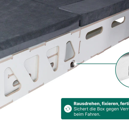 Moonbox Campingbox mit Tisch Van/Bus 115cm Weiß Moonbox