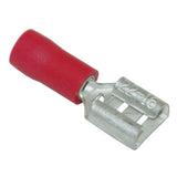 Flachsteckhülsen isoliert 6.3 mm rot 150615