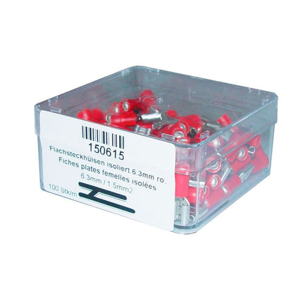 Flachsteckhülsen isoliert 6.3 mm rot 150615 - Hischier Auto AG