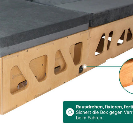 Moonbox Campingbox mit Tisch Van/Bus 115cm Natur Moonbox