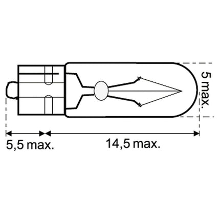 Jahn Glassockellampe W2x4.6d 12V 2W - 1605 - 1 - Stück Jahn