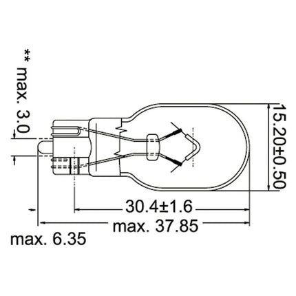 2 Glassockellampe Chrysler 12 V 16 W SB1607