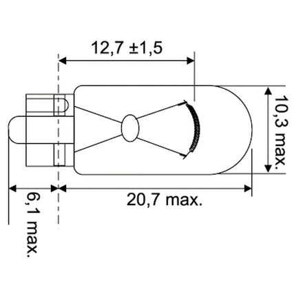 Osram Glassockellampe W2.1x9.5d 24V 3W - 2841 - 1 - Stück OSRAM