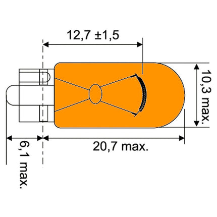 Jahn Glassockellampe 12V 5W amber - 1624 - 1 - Stück Jahn