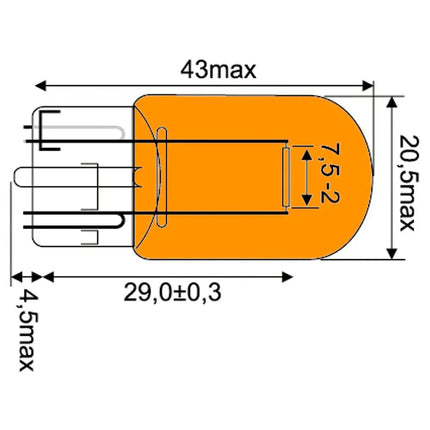 Jahn Glassockellampe gross 12V 21V orange - 1 - Stück Jahn