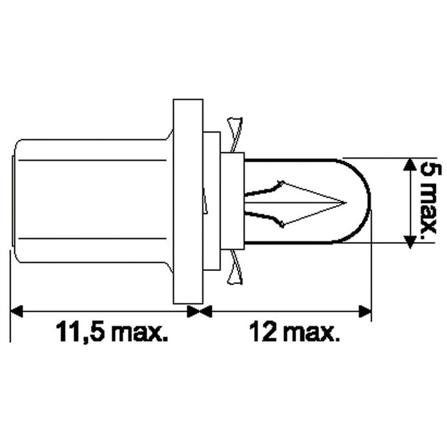 Jahn Glassockellampe 12V 1W B8.5d past.orange 1652