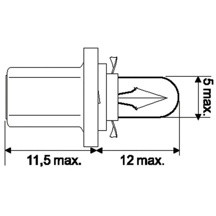Jahn Glassockellampe 12V 2W B8.5D 1655