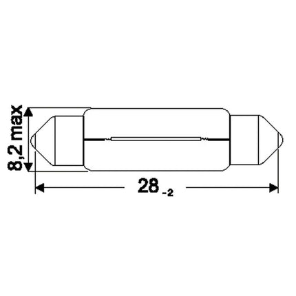 Osram Soffittenlampe 12V 3W 8.2x28 - 1 - Stück OSRAM