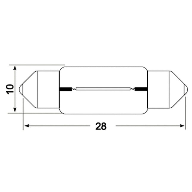 Jahn Soffittenglühlampe 12V 10W 11x28 jap. - 1735 - 1 - Stück Jahn