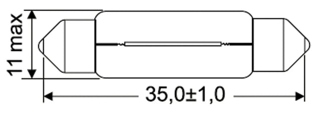 Jahn Soffittenglühlampe 24V 10W 11x36 - 1 - Stück Jahn