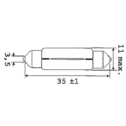 Philips Soffittenglühl. 24V 5W 11x36 - 1 - Stück Philips