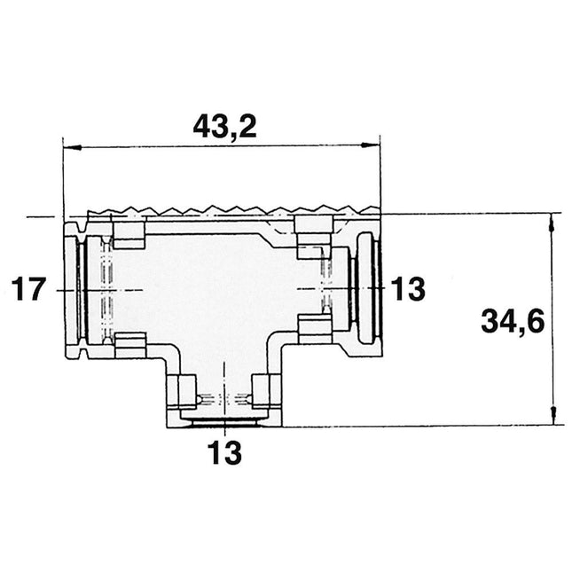 T- Verteilstück aussenliegend f. Polyflex