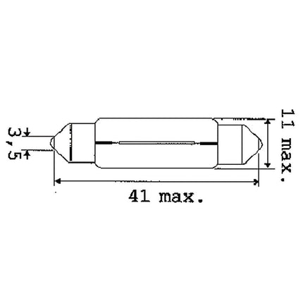 Philips Soffittenglühlampe, 12 V, 10 W, 10.5 x 43 - 12866 - 1 - Stück Philips