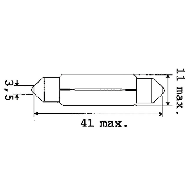 Philips Soffittenglühlampe, 12 V, 10 W, 10.5 x 43 - 12866 - 1 - Stück Philips