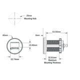 BlueSea - Voltmeter 8-36 VDC 1733B