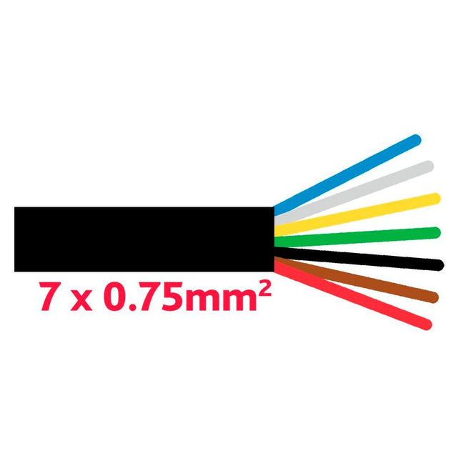 Aspöck Anhängerkabel 7x0.75mm2 schwarz