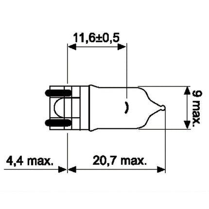 Jahn Halogen Glassockellampe W2.1 12V 5W - 1885 - 1 - Stück Jahn