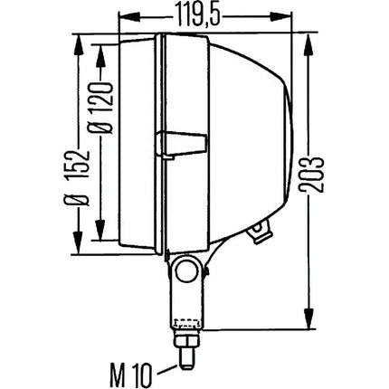 Hella - Aufbauscheinwerfer H4 mit Stdl.