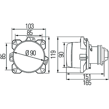 Hella - H7 Abblendscheinwerfer ø 90 mm