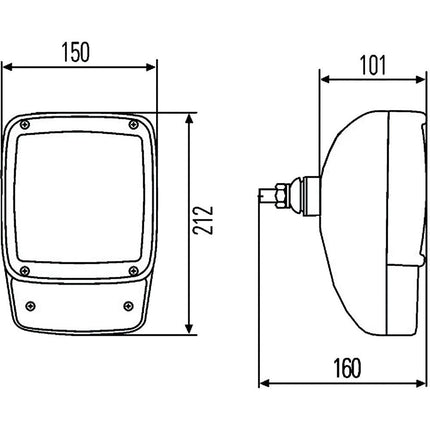 Hella - Anbauscheinwerfer Modul 120, L+R