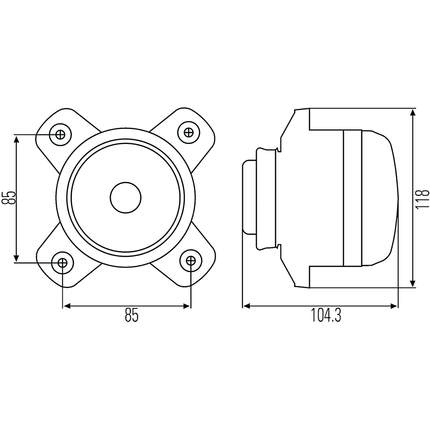 Hella - H7 Fernscheinwerfer ø 90 mm, mit Stdl.