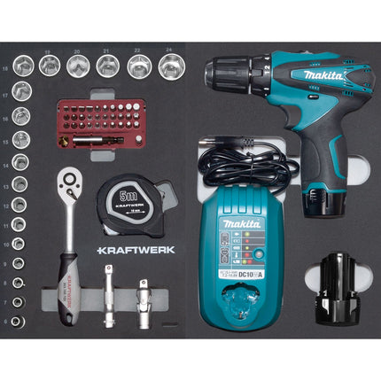 Werkzeugkoffer B147, 3/8, 100-tlg. mit Powertool Makita 202.147.350 - Hischier Auto AG