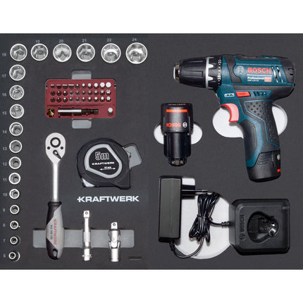 Werkzeugkoffer B147, 3/8, 100-tlg. mit Powertool Bosch 202.147.450 - Hischier Auto AG