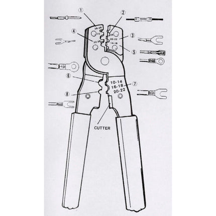 Zange für Elektronik-Kabelschuhe