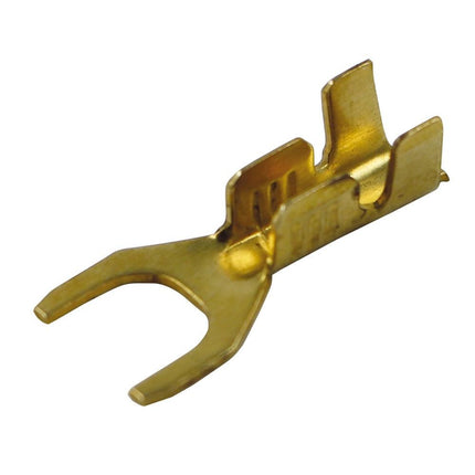 Gabel-Kabelschuhe Messing blank M5