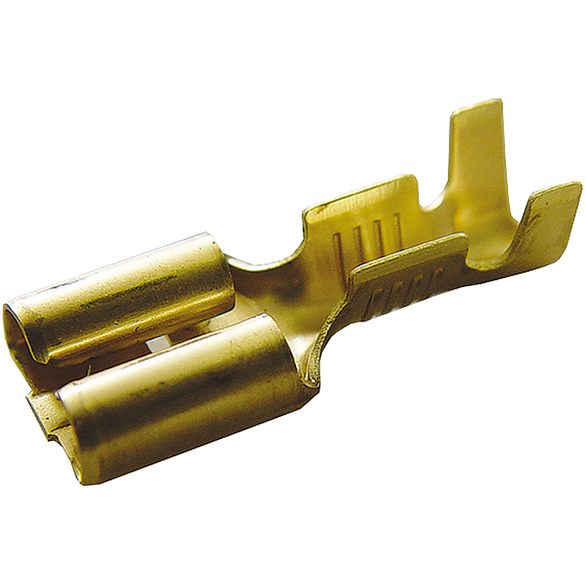 Flachsteckhülsen blank mit Rastnase 6.3 mm